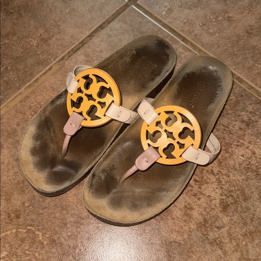 Tory Burch Miller Cloud Sandal size 7 cork tan nude